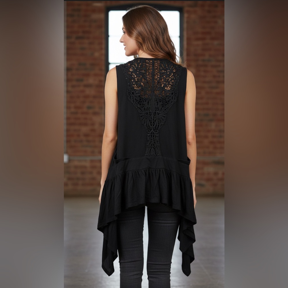 Forever 21 Lace & Sequin-Back Vest